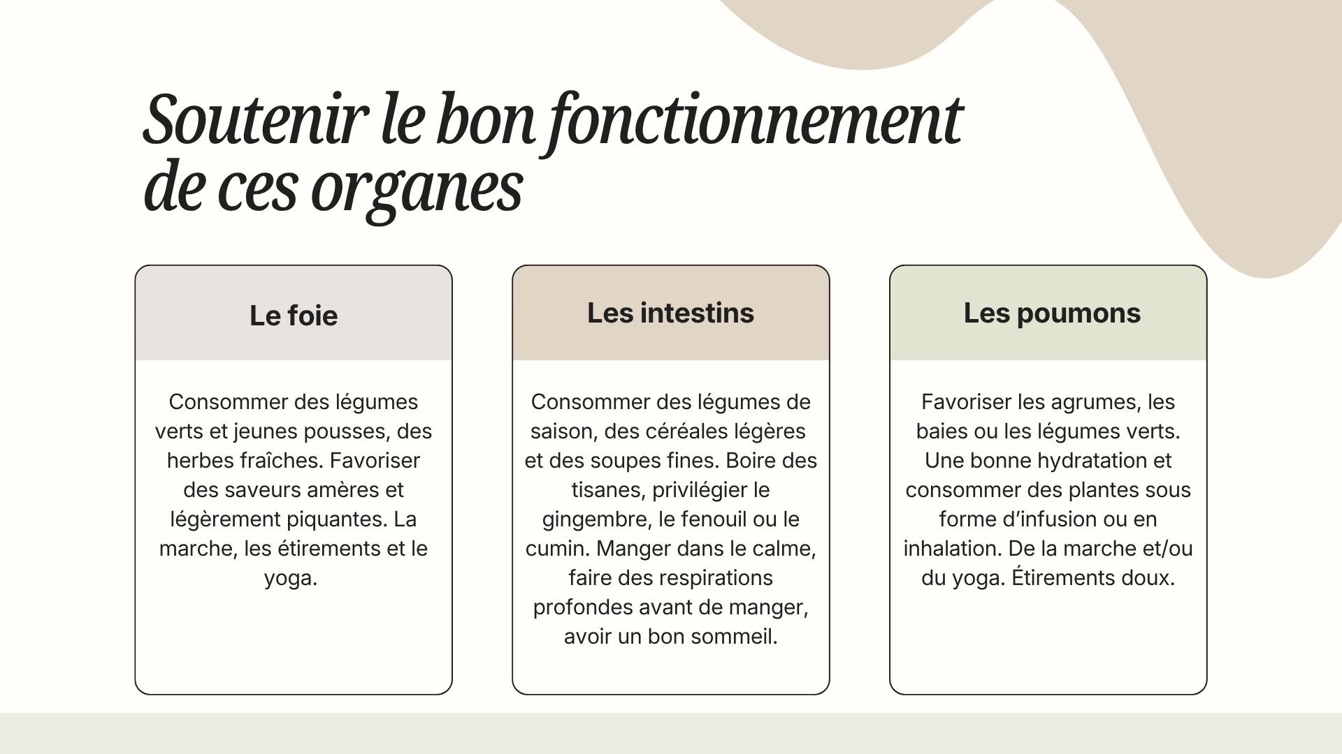 comment soutenir le bon organe ?
