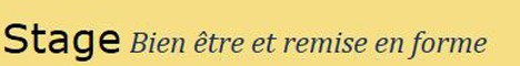 WEEK END DE REMISE EN FORME