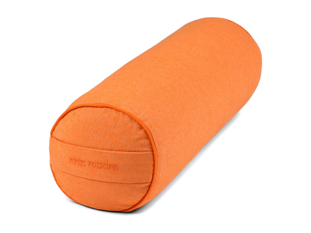 Item Bolster de yoga Cylindrique en Chambray de coton biologique - Épeautre Safran chambray