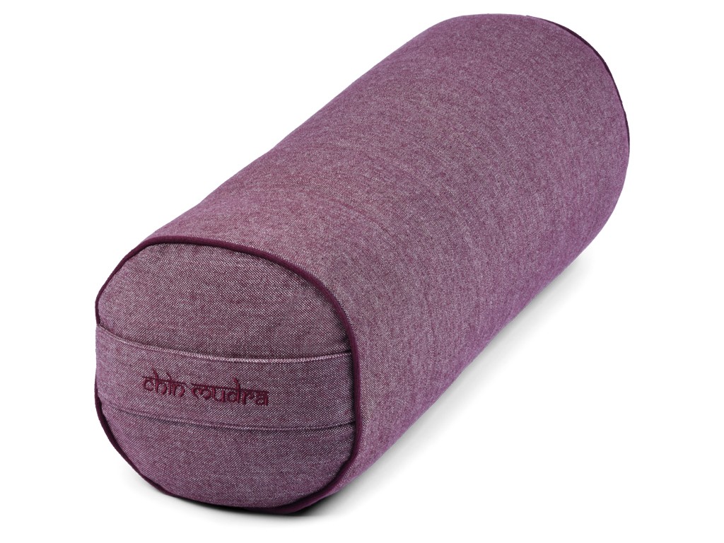Item Cuscino cilindrico per yoga in chambray di cotone biologico - Farro Prugna Chambray