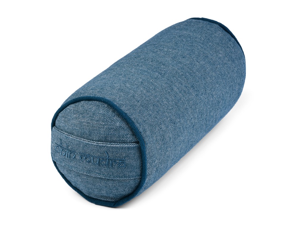 Item Bolster Mini Cylindrique en Chambray de coton biologique - Épeautre Bleu chambray