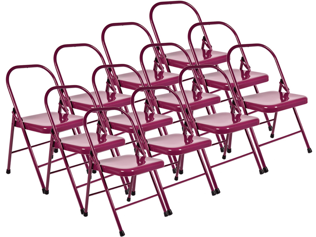 Item Chaise de Yoga Standard 2 Barres Prune Lot de 12