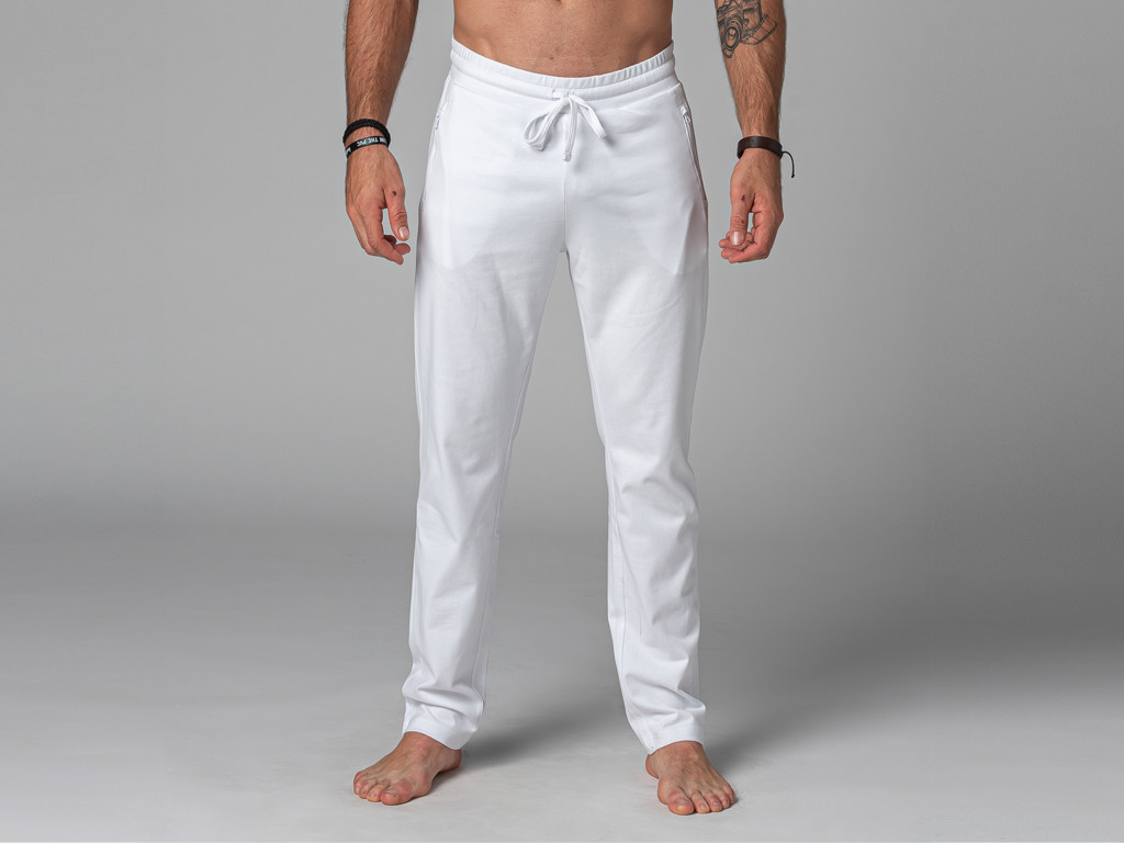 Item Pantalon de Yoga Homme Confort - Coton Bio Blanc