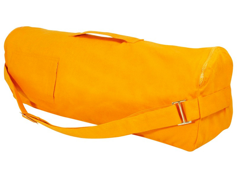 Item Elegante e pratica borsa porta tappetino da yoga in cotone biologico al 100%, 80 cm x 17 cm. Zafferano all'arancia