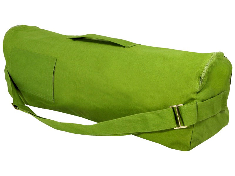 Item Elegante e pratica borsa porta tappetino da yoga in cotone biologico al 100%, 80 cm x 17 cm. Verde