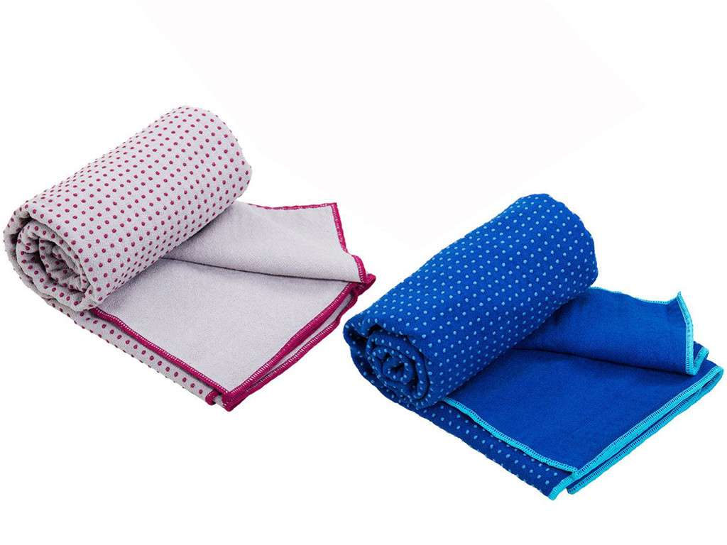 Asciugamano yoga antiscivolo bicolore - 183 cm x 61 cm