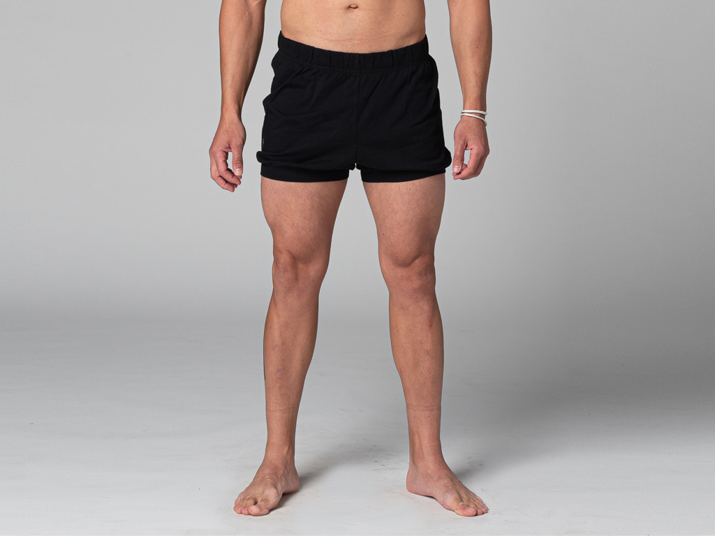 Item Short Homme Traditionnel Iyengar - Coton Bio Noir