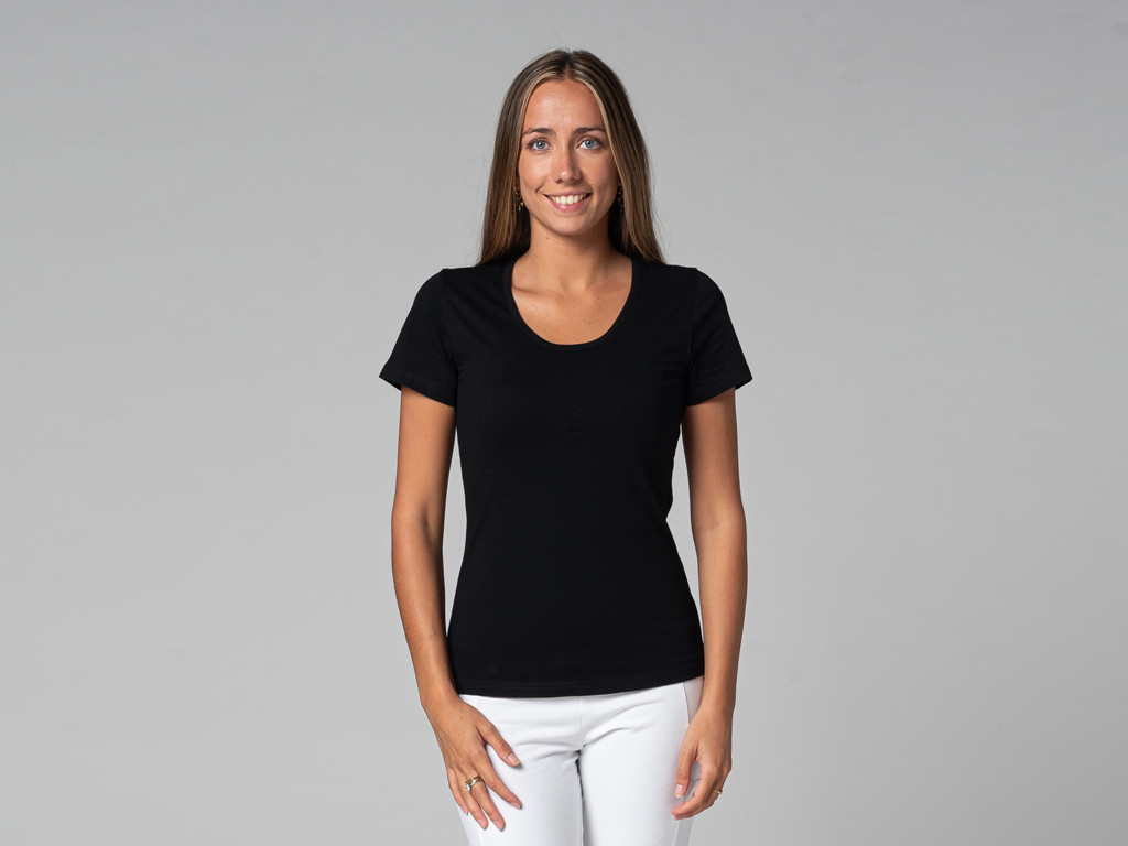 Item T-Shirt TARA M/C Col Large 100% Bio Noir